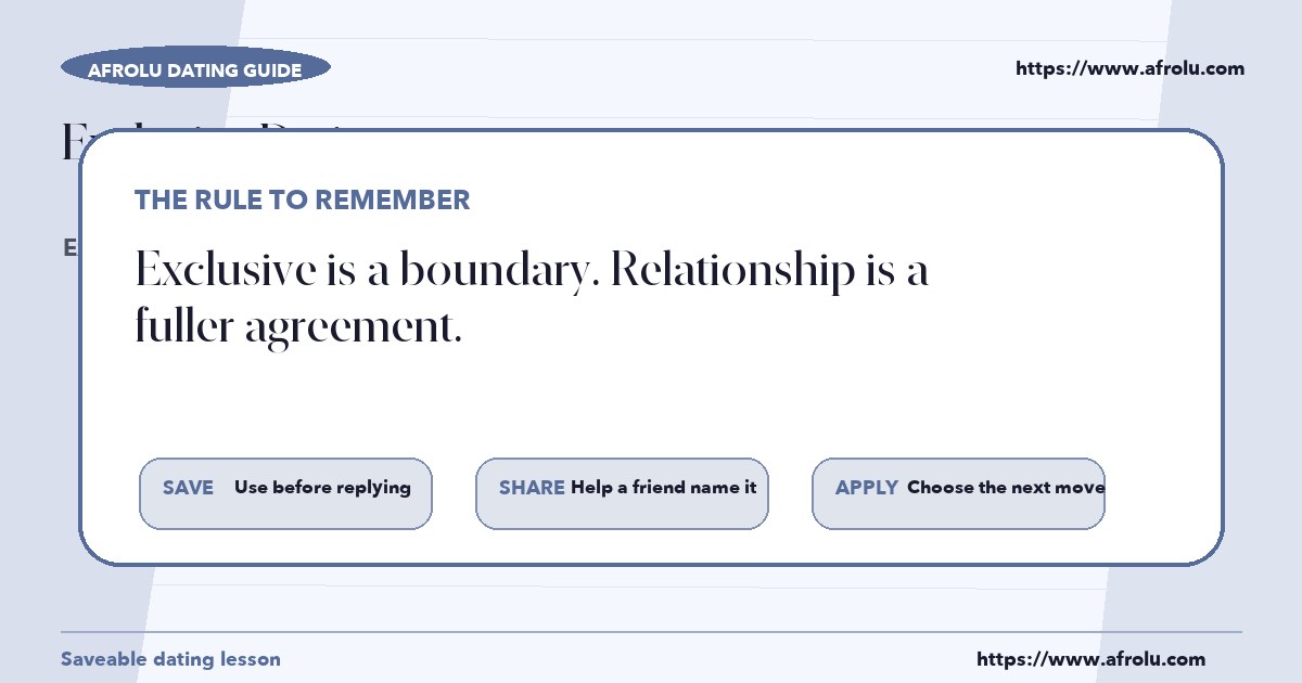 How to make a clear decision after reading about exclusive dating
