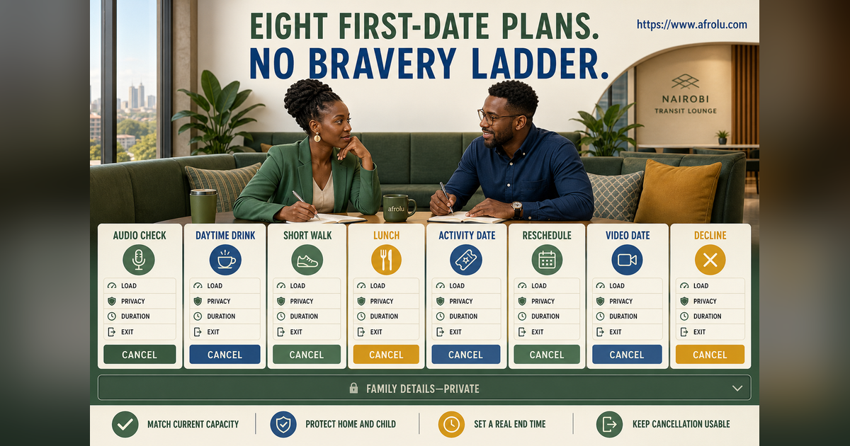 Eight equal first-date plan options for parents seeking casual clarity