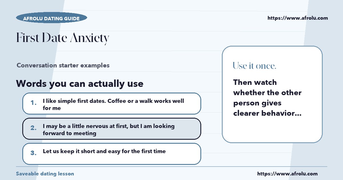 Hands-on sample messages for first date anxiety