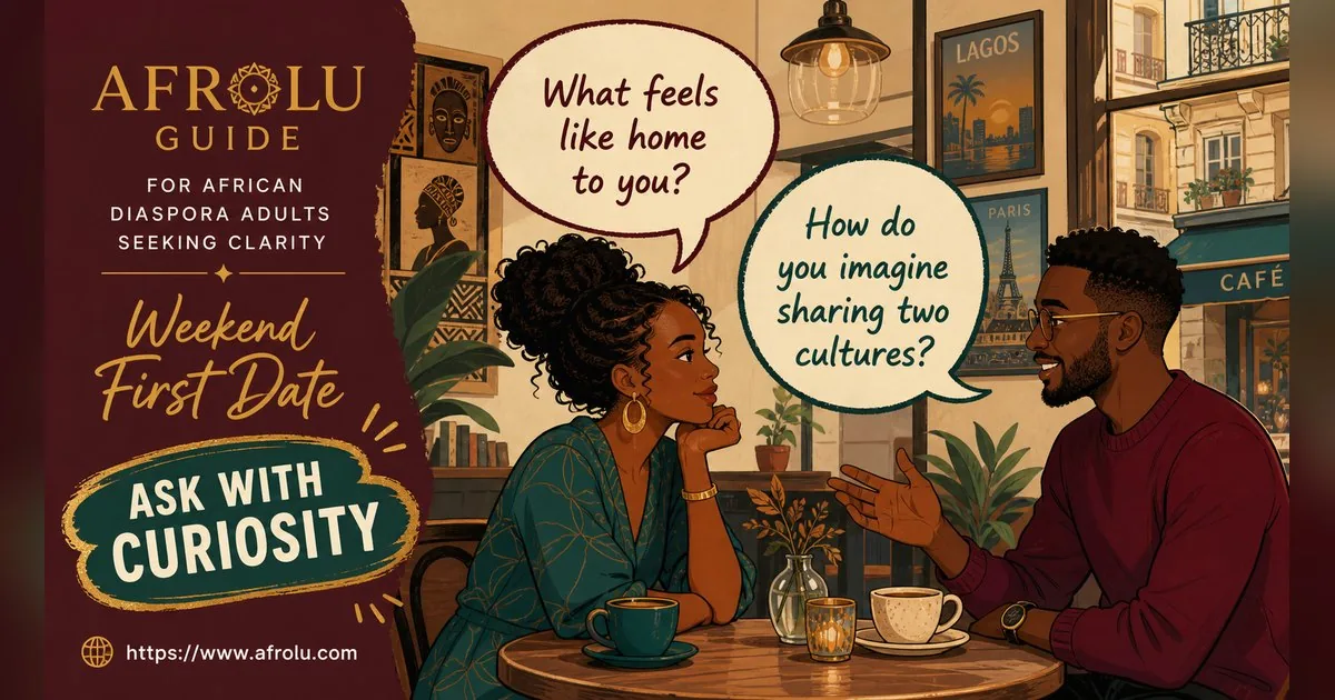 First Date Questions That Feel Natural: Build a Two-Person Conversation for Diaspora Daters: Clarity-first in Weekend-First Dating: Afrolu conversation example