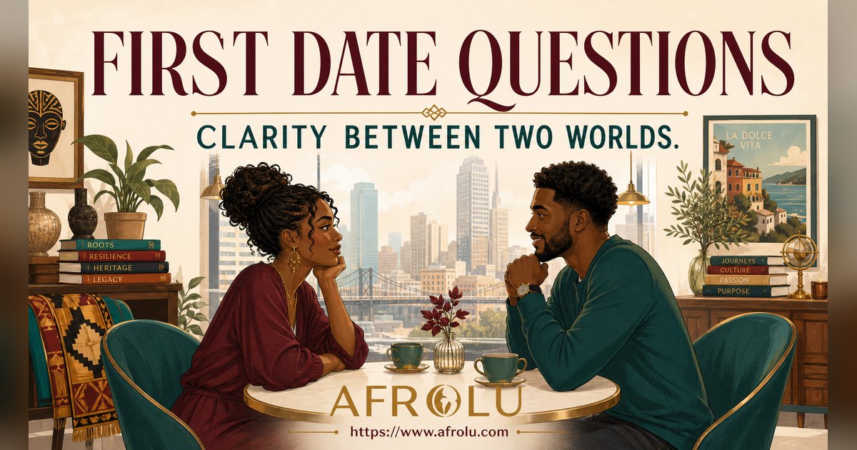 First Date Questions That Feel Natural: Build a Two-Person Conversation for Diaspora Daters: Clarity-first in Weekend-First Dating: Afrolu overview illustration