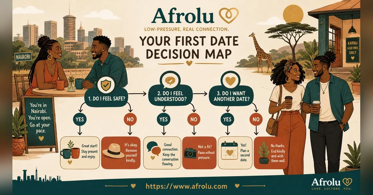 First Date Questions That Feel Natural: Build a Two-Person Conversation for Diaspora Daters: Low-pressure in City Life: Afrolu decision path