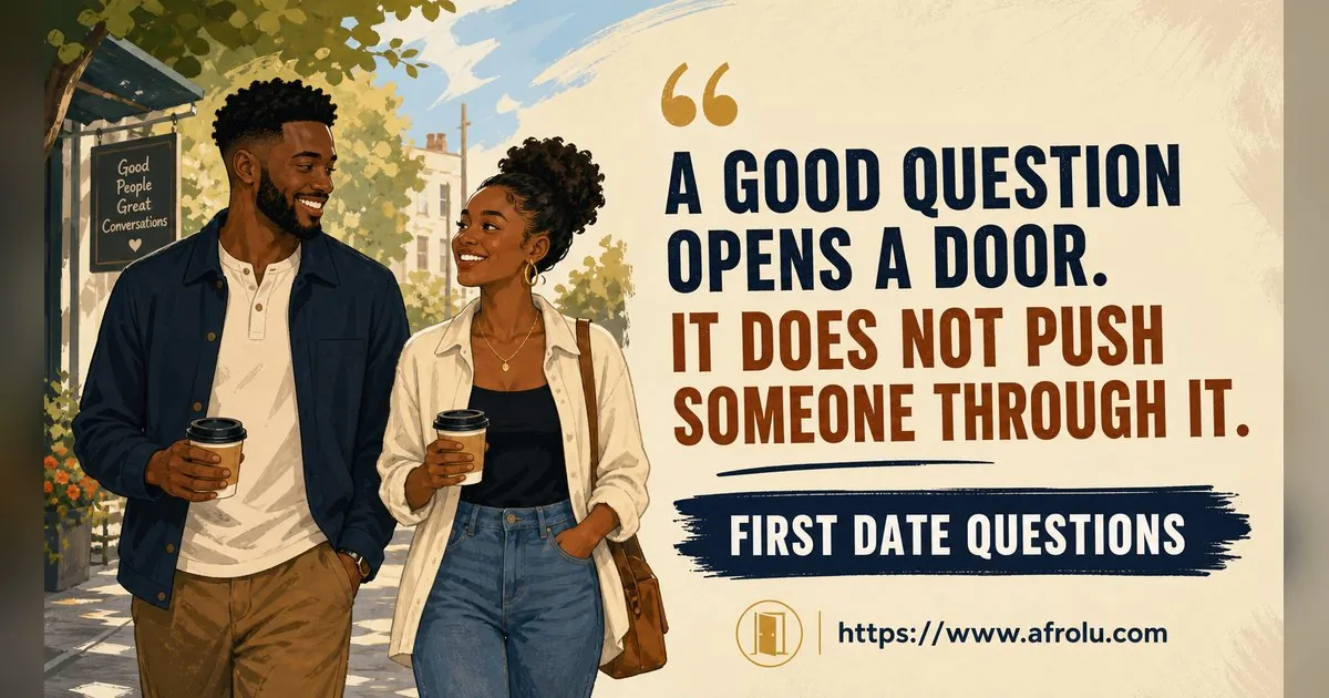 First Date Questions That Feel Natural: Build a Two-Person Conversation for Faith-Led Daters: Low-pressure in Weekend-First Dating: Afrolu shareable reminder