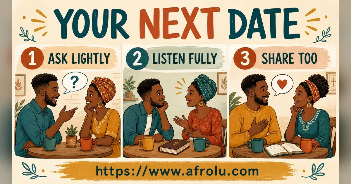 First Date Questions That Feel Natural: Build a Two-Person Conversation for Faith-Led Daters: Low-pressure in Weekend-First Dating: Afrolu practical takeaway