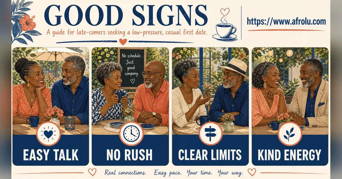 First Date Questions That Feel Natural: Build a Two-Person Conversation for Late Entrants: Low-pressure in Casual-But-Honest Dating: Afrolu signal checklist