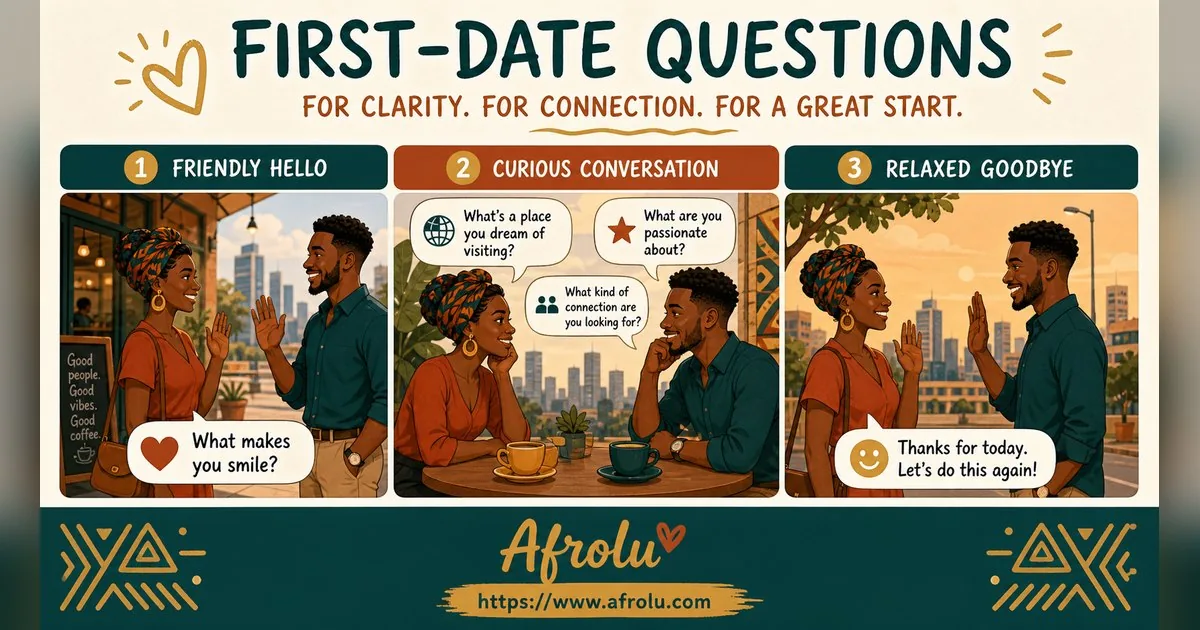 First Date Questions That Feel Natural: Build a Two-Person Conversation for New Relationship Starters: Clarity-first in Casual-But-Honest Dating: Afrolu real-life scene