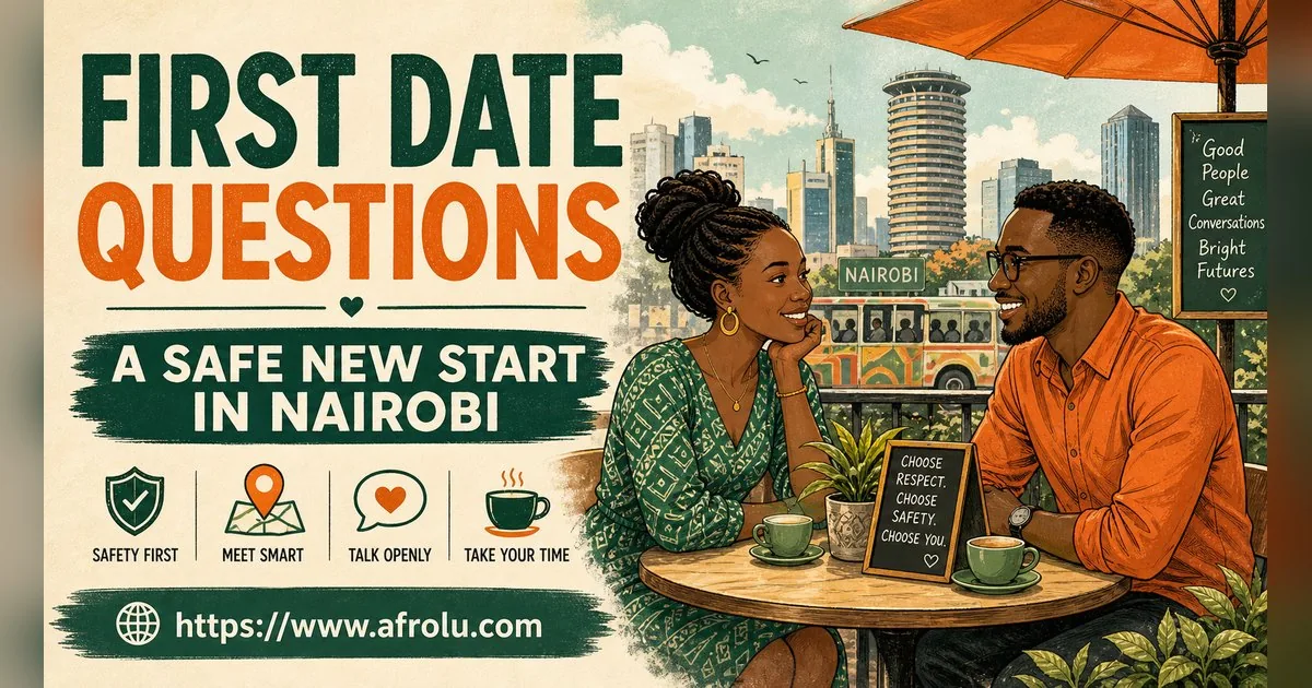 First Date Questions That Feel Natural: Build a Two-Person Conversation for New Relationship Starters: Safety-first in City Life: Afrolu overview illustration
