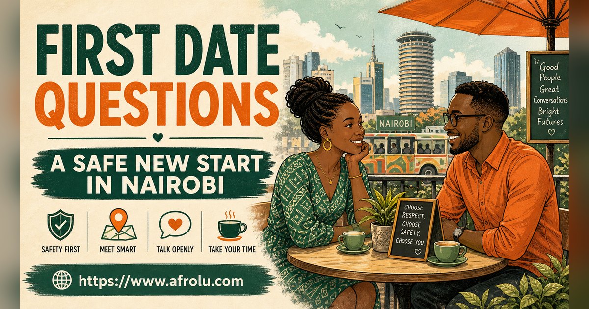 First Date Questions That Feel Natural: Build a Two-Person Conversation for New Relationship Starters: Safety-first in City Life: Afrolu overview illustration