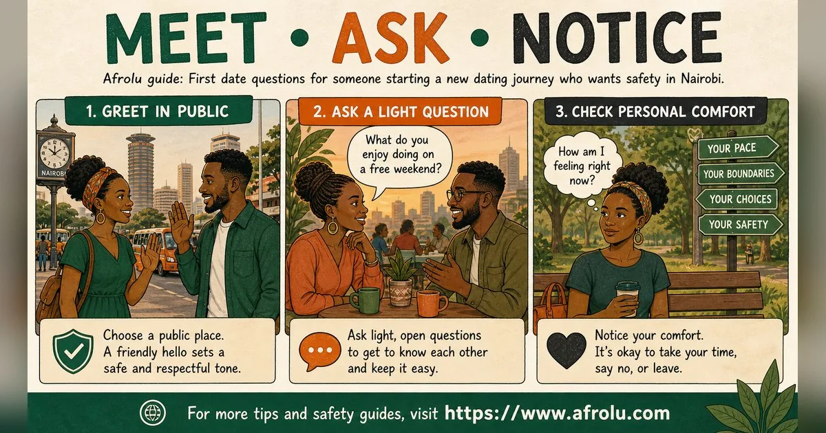 First Date Questions That Feel Natural: Build a Two-Person Conversation for New Relationship Starters: Safety-first in City Life: Afrolu real-life scene