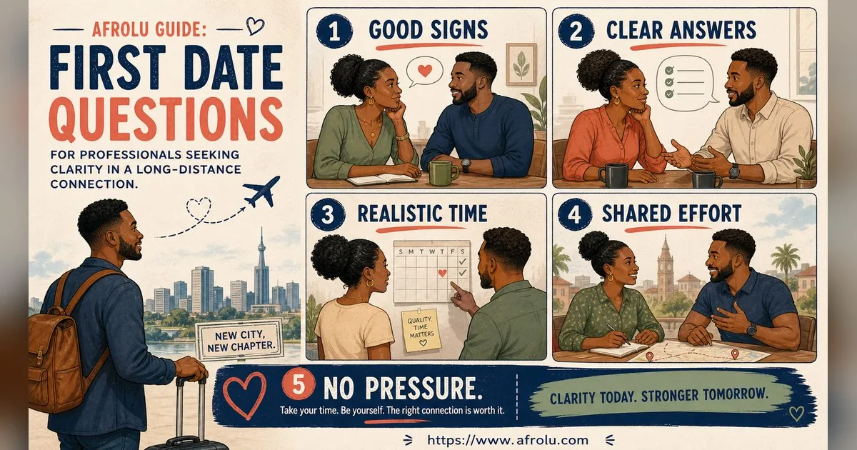 First Date Questions That Feel Natural: Build a Two-Person Conversation for Professionals: Clarity-first in Distance-Aware Dating: Afrolu signal checklist