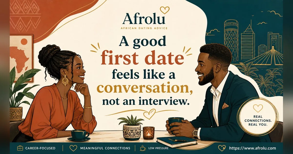 First Date Questions That Feel Natural: Build a Two-Person Conversation for Professionals: Low-pressure in Career-Heavy Seasons: Afrolu shareable reminder
