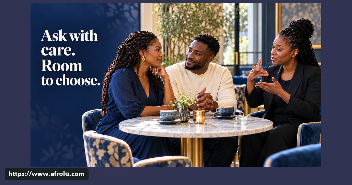 Two adult daters face each other while a third adult helps with their conversation.