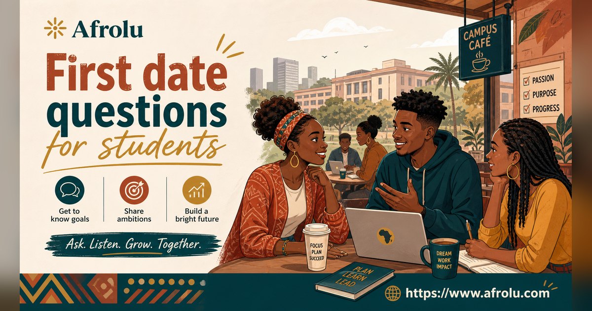 First Date Questions That Feel Natural: Build a Two-Person Conversation for Students: Clarity-first in Career-Heavy Seasons: Afrolu overview illustration