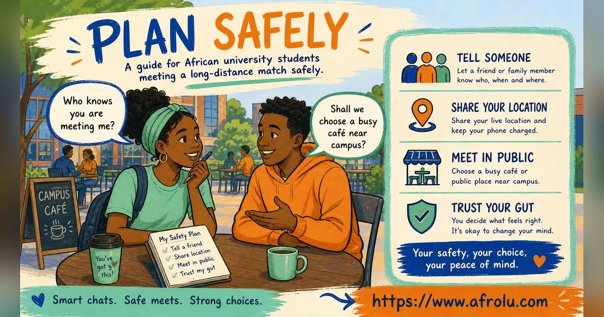 First Date Questions That Feel Natural: Build a Two-Person Conversation for Students: Safety-first in Distance-Aware Dating: Afrolu conversation example