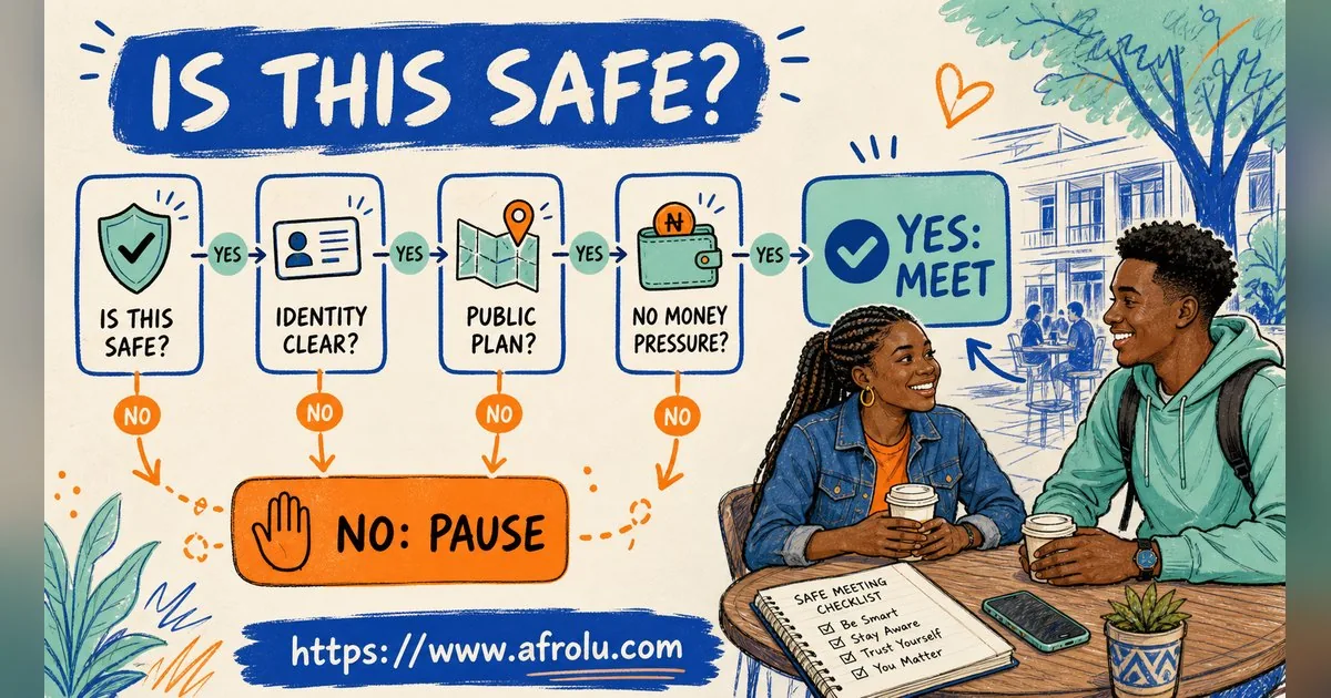 First Date Questions That Feel Natural: Build a Two-Person Conversation for Students: Safety-first in Distance-Aware Dating: Afrolu decision path