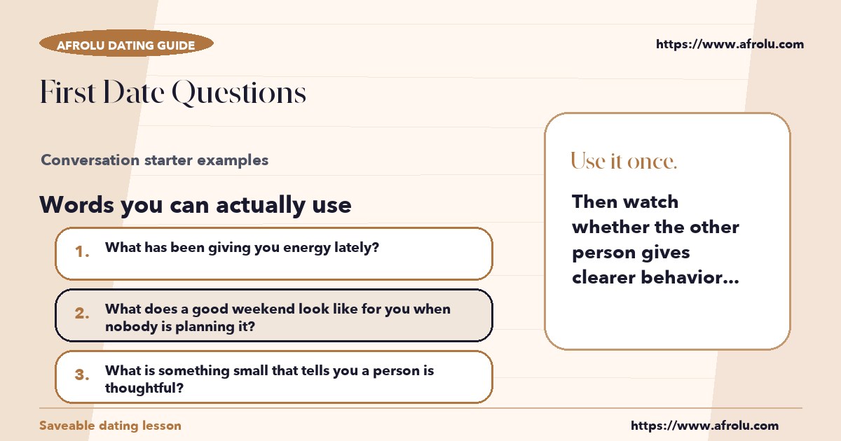 Hands-on sample messages for first date questions