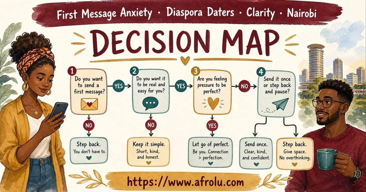 First Message Anxiety: Send a Doorway, Not an Audition for Diaspora Daters: Clarity-first in City Life: Afrolu decision path