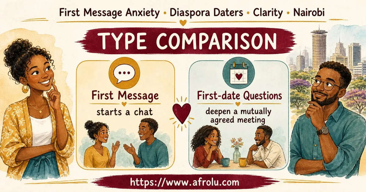 First Message Anxiety: Send a Doorway, Not an Audition for Diaspora Daters: Clarity-first in City Life: Afrolu nearby concept comparison