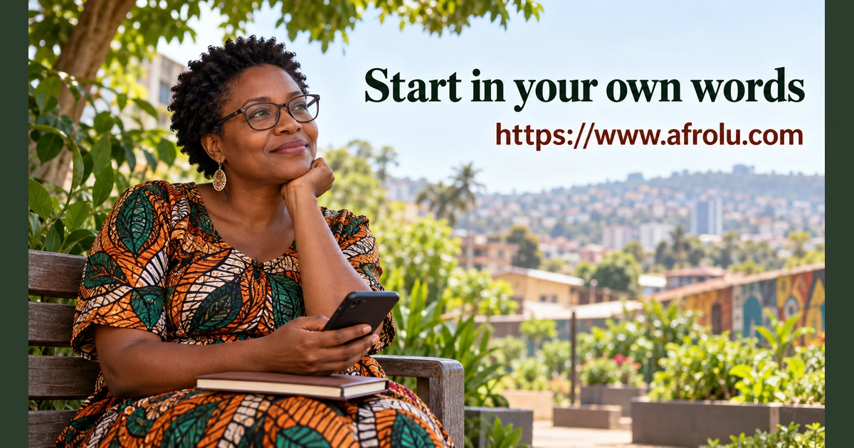 A woman with a notebook sits in a garden.