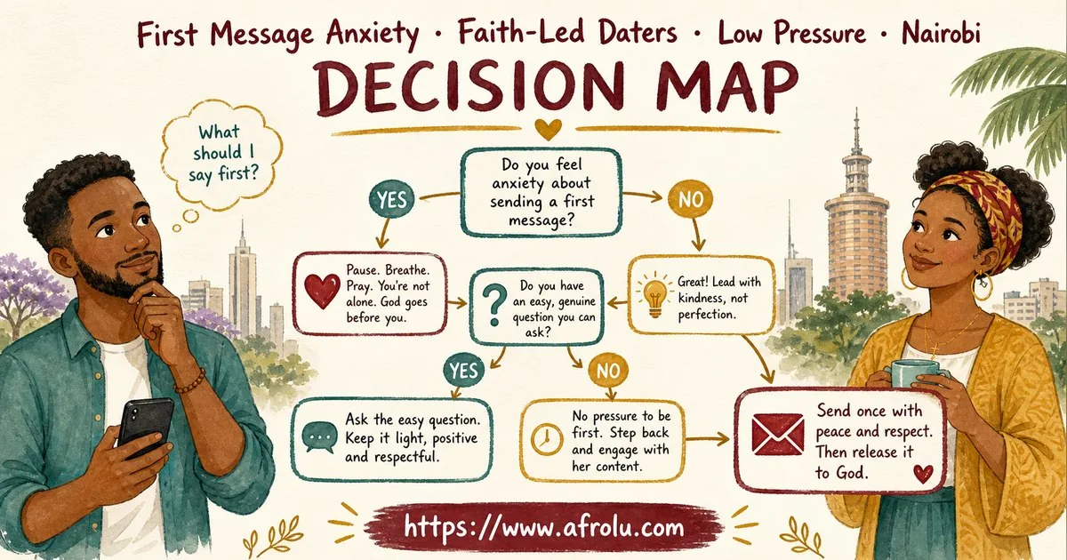 First Message Anxiety: Send a Doorway, Not an Audition for Faith-Led Daters: Low-pressure in City Life: Afrolu decision path