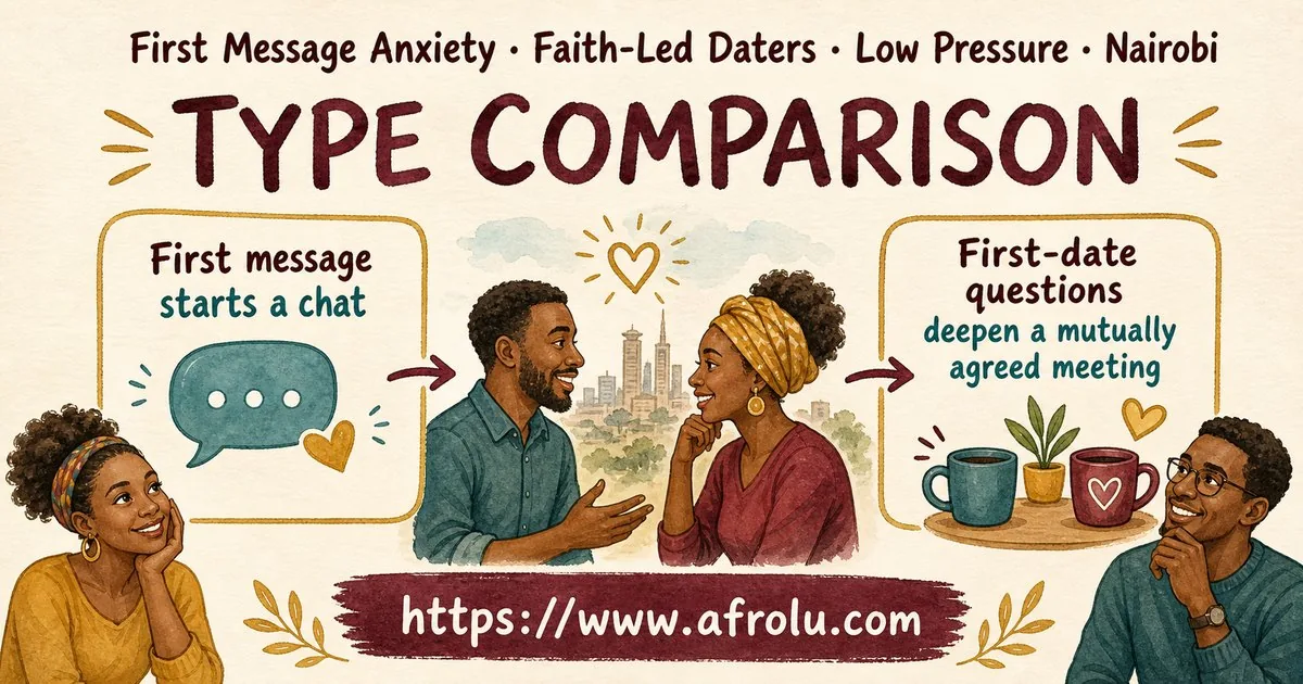 First Message Anxiety: Send a Doorway, Not an Audition for Faith-Led Daters: Low-pressure in City Life: Afrolu nearby concept comparison