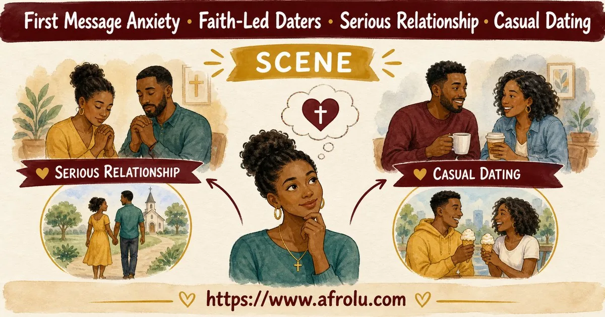 First Message Anxiety: Send a Doorway, Not an Audition for Faith-Led Daters: Intent-first in Casual-But-Honest Dating: Afrolu real-life scene