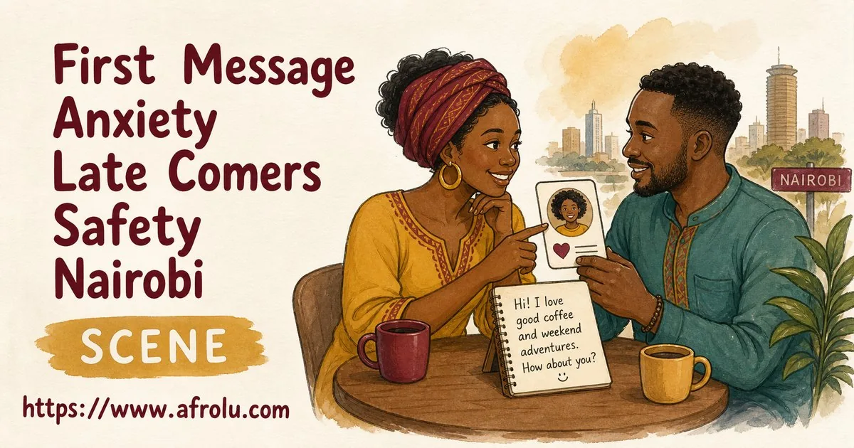 First Message Anxiety: Send a Doorway, Not an Audition for Late Entrants: Safety-first in City Life: Afrolu real-life scene