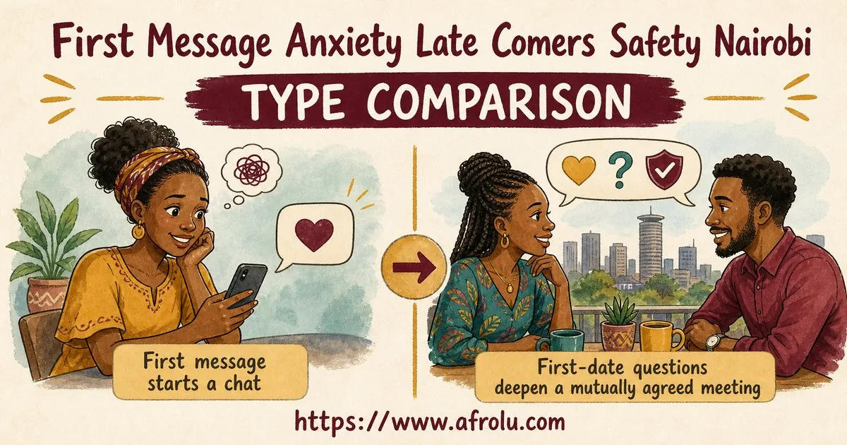 First Message Anxiety: Send a Doorway, Not an Audition for Late Entrants: Safety-first in City Life: Afrolu nearby concept comparison