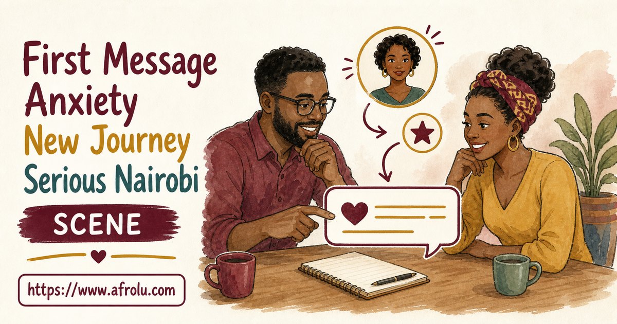 First Message Anxiety: Send a Doorway, Not an Audition for New Relationship Starters: Intent-first in City Life: Afrolu overview illustration