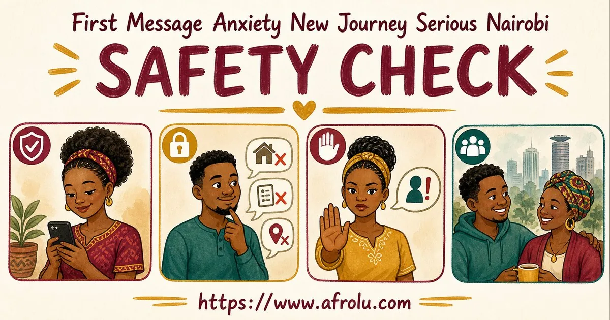 First Message Anxiety: Send a Doorway, Not an Audition for New Relationship Starters: Intent-first in City Life: Afrolu safety checklist