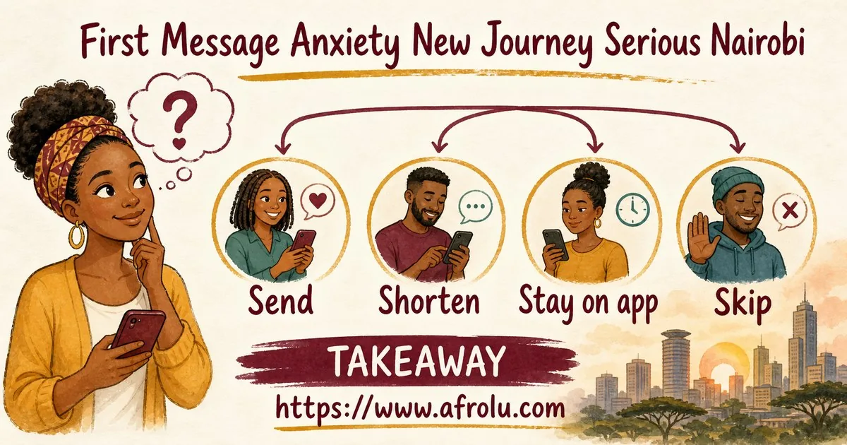 First Message Anxiety: Send a Doorway, Not an Audition for New Relationship Starters: Intent-first in City Life: Afrolu real-life scene