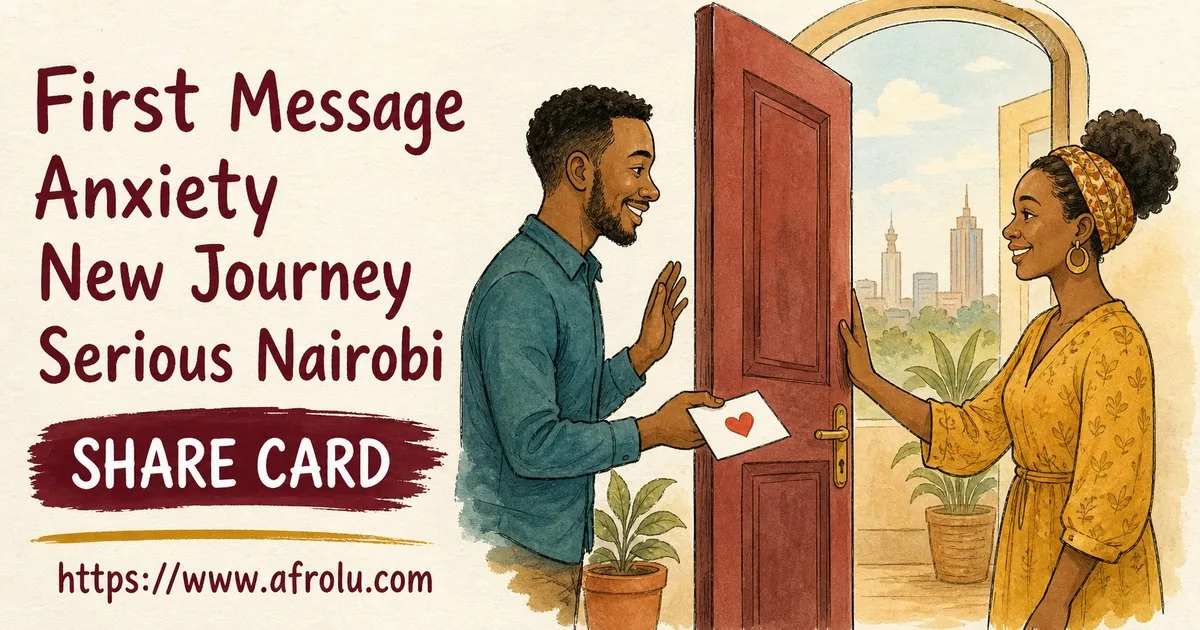 First Message Anxiety: Send a Doorway, Not an Audition for New Relationship Starters: Intent-first in City Life: Afrolu shareable reminder