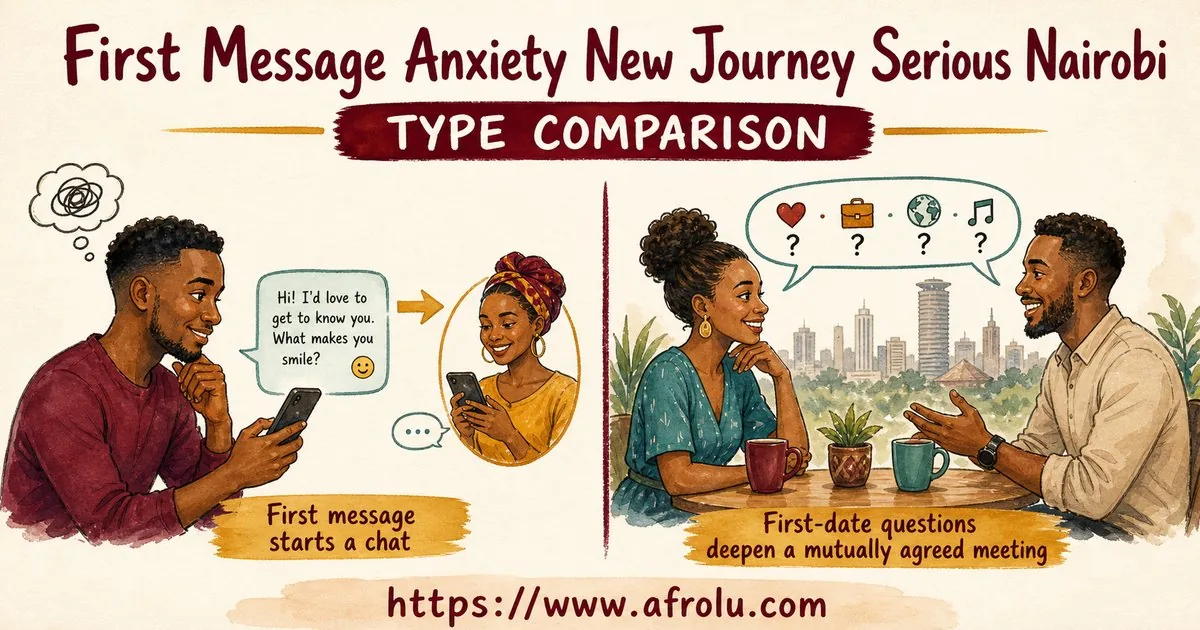First Message Anxiety: Send a Doorway, Not an Audition for New Relationship Starters: Intent-first in City Life: Afrolu nearby concept comparison