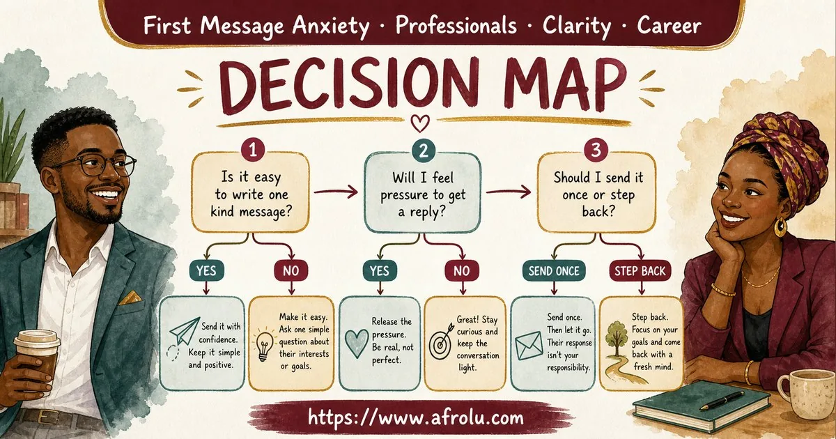 First Message Anxiety: Send a Doorway, Not an Audition for Professionals: Clarity-first in Career-Heavy Seasons: Afrolu decision path