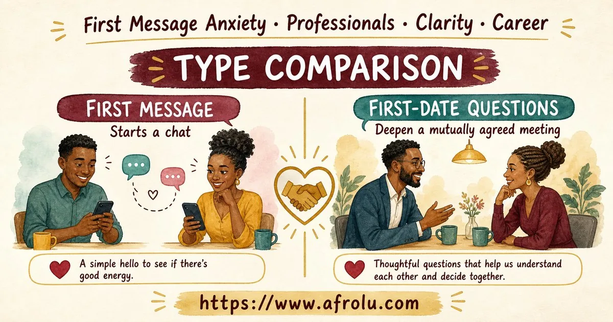 First Message Anxiety: Send a Doorway, Not an Audition for Professionals: Clarity-first in Career-Heavy Seasons: Afrolu nearby concept comparison