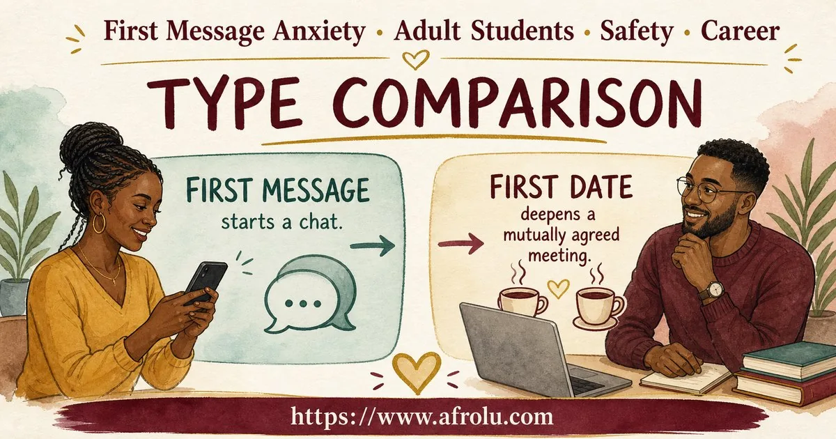 First Message Anxiety: Send a Doorway, Not an Audition for Students: Safety-first in Career-Heavy Seasons: Afrolu nearby concept comparison