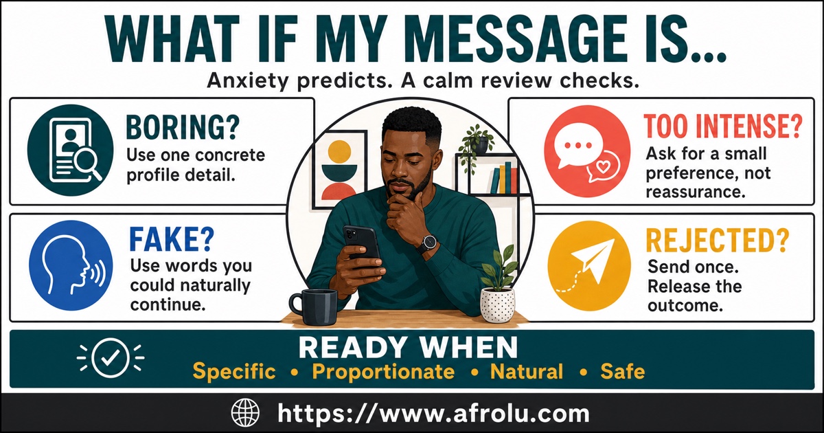 Four first message fears paired with observable checks for boring intense fake and rejected