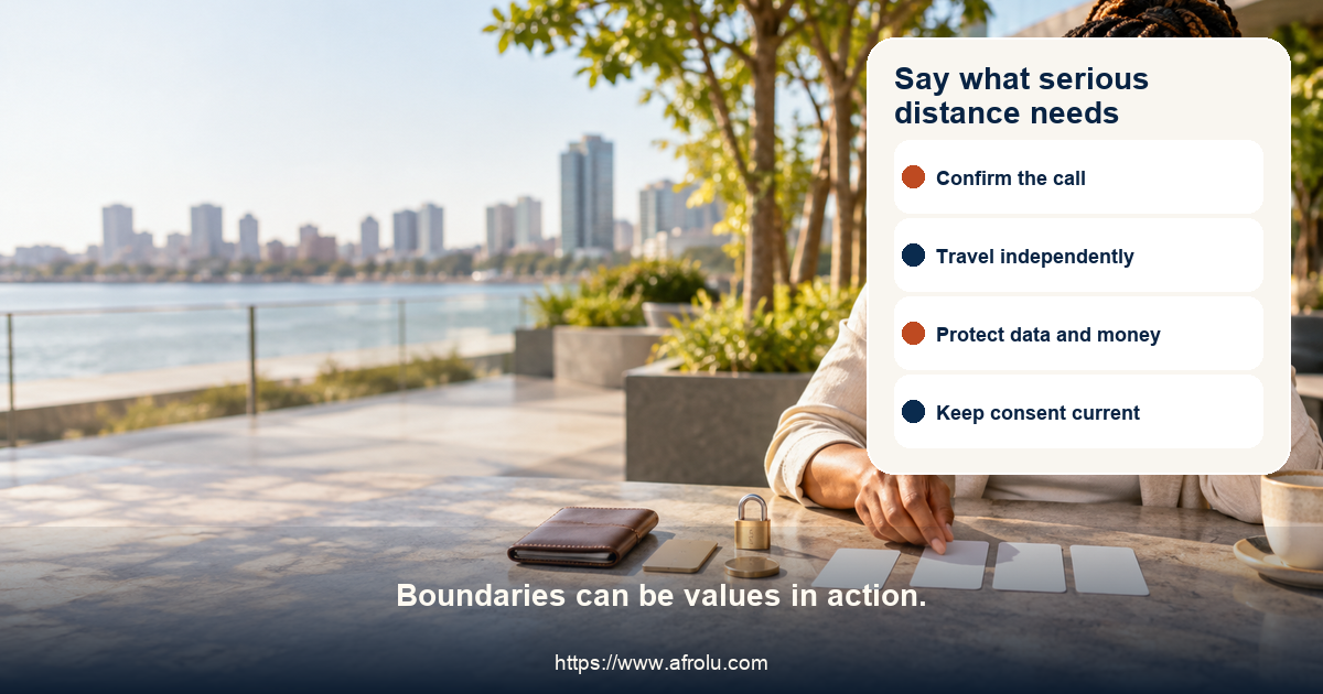Four plain-language cards offer a call confirmation question, independent travel preference, privacy and money boundary, and a current-consent refusal