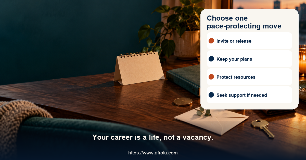 Equal-choice action board for career-season ghosting offers invite clearly, release a plan, rest, protect work access, keep money separate, meet publicly, end contact and seek support