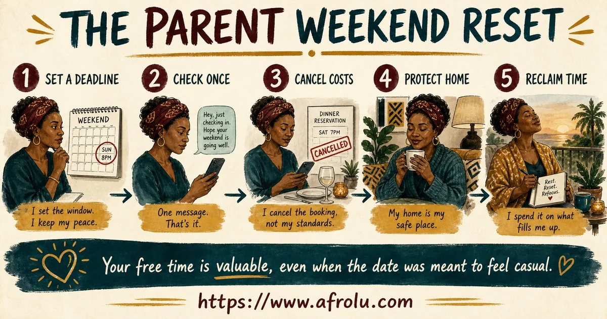 A five-step reset helps a parent set a deadline, check once, cancel costs, protect home privacy, and reclaim valuable free time.