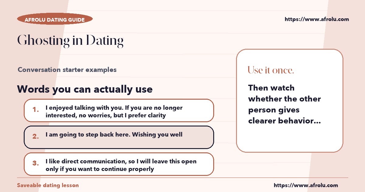 Hands-on sample messages for ghosting in dating