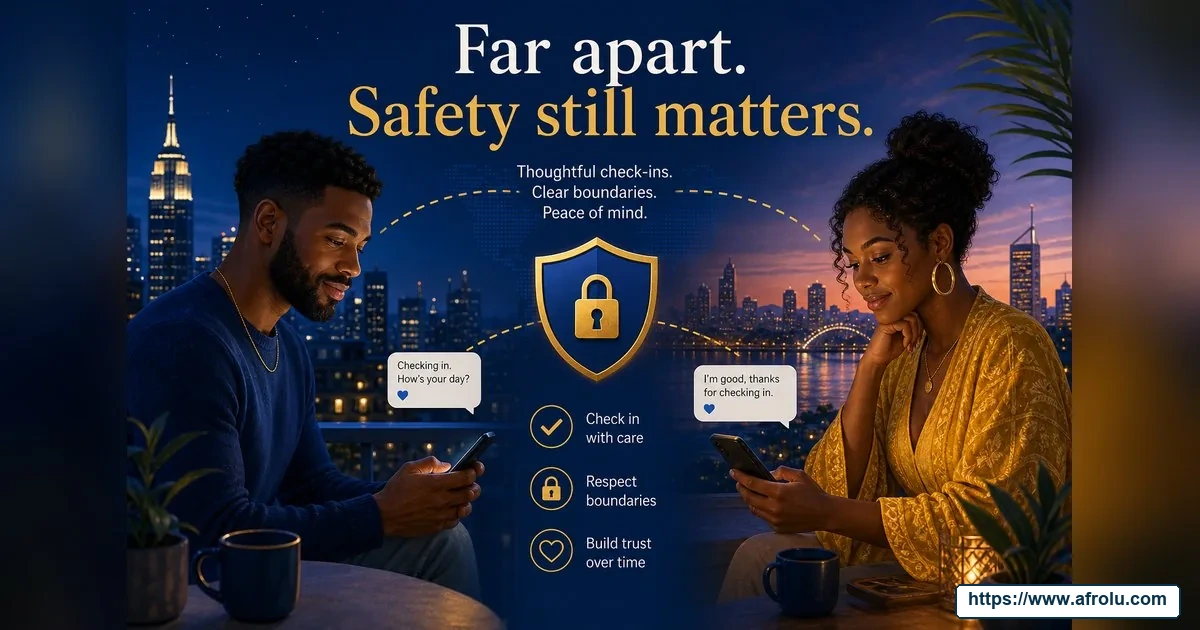 How Often Should You Text When Dating? Build a Rhythm, Not a Quota for Diaspora Daters: Safety-first in Distance-Aware Dating: Afrolu overview illustration