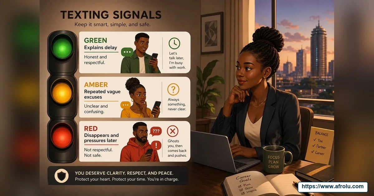 How Often Should You Text When Dating? Build a Rhythm, Not a Quota for Late Entrants: Safety-first in Career-Heavy Seasons: Afrolu signal checklist