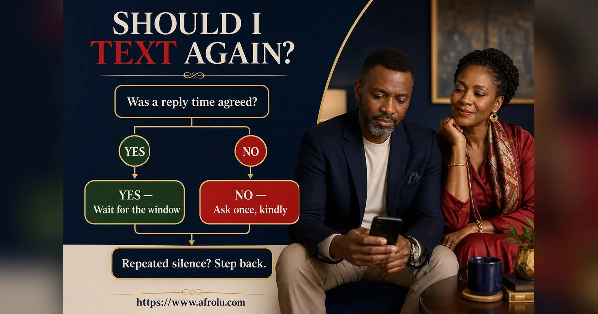 How Often Should You Text When Dating? Build a Rhythm, Not a Quota for Late Entrants: Intent-first in Distance-Aware Dating: Afrolu decision path