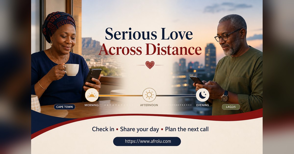 How Often Should You Text When Dating? Build a Rhythm, Not a Quota for Late Entrants: Intent-first in Distance-Aware Dating: Afrolu overview illustration