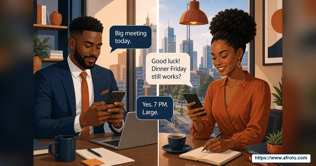 How Often Should You Text When Dating? Build a Rhythm, Not a Quota for New Relationship Starters: Intent-first in Career-Heavy Seasons: Afrolu conversation example