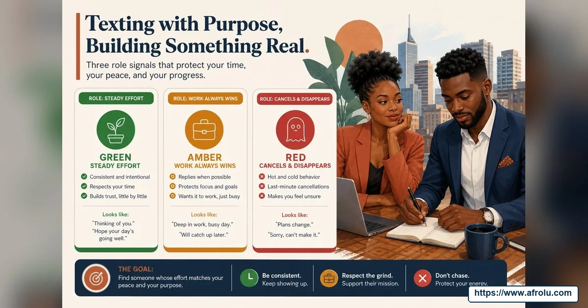 How Often Should You Text When Dating? Build a Rhythm, Not a Quota for New Relationship Starters: Intent-first in Career-Heavy Seasons: Afrolu signal checklist
