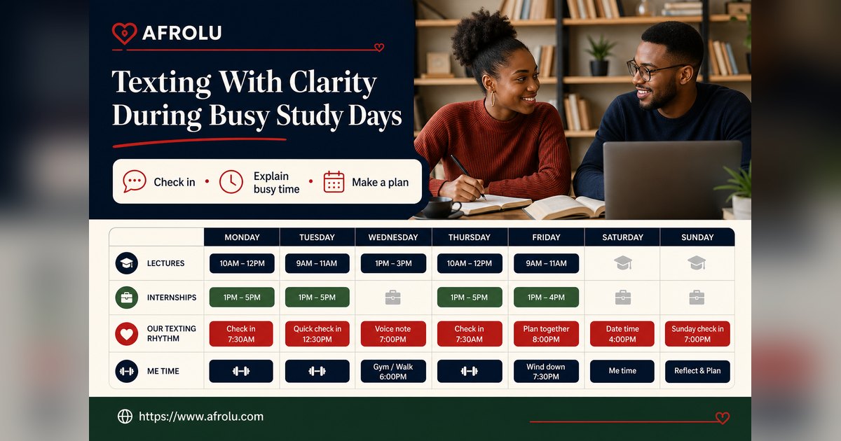 How Often Should You Text When Dating? Build a Rhythm, Not a Quota for Students: Clarity-first in Career-Heavy Seasons: Afrolu overview illustration