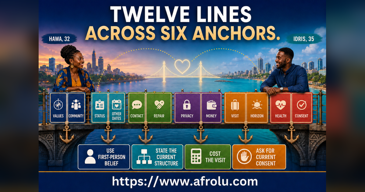 Twelve large conversation lines for faith status rhythm privacy visits money health and consent