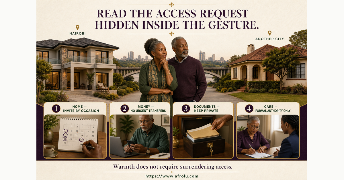 Later-life dating sorter separating affection from access to home, money, documents, care and family contacts